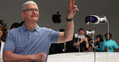 Apple's stock underperformed top tech peers in 2023 due to longest revenue slide in 22 years