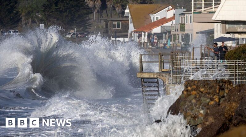 Dangerous high surf pummels California coast