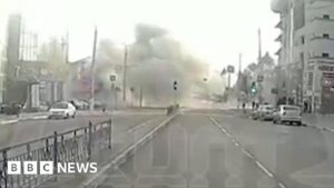 Dashcam footage shows strike hit Russian city