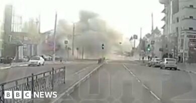 Dashcam footage shows strike hit Russian city