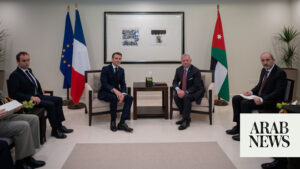 King of Jordan meets French president, says world must push for immediate ceasefire in Gaza