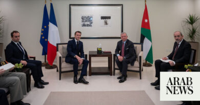 King of Jordan meets French president, says world must push for immediate ceasefire in Gaza