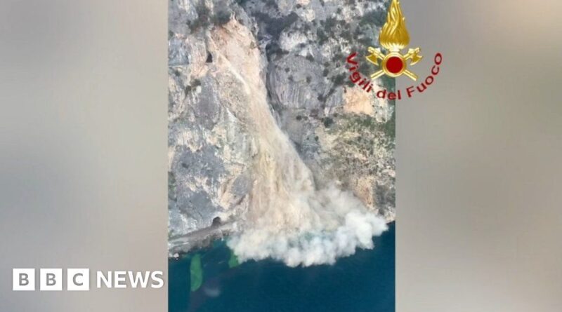 Landslide crashes into Lake Garda