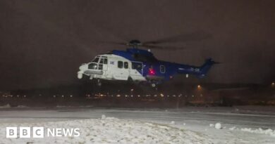 On board helicopter checking Iceland volcano activity