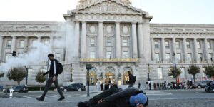 San Francisco jury clears homeless man of assault after video shows businessman apparently using bear spray first