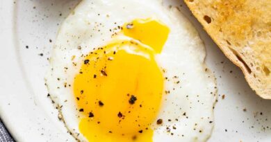 A sunny side up egg on a plate.