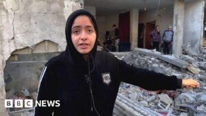 Watch: Palestinian girl shows bombed remains of house