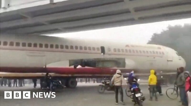 Watch: Plane gets jammed under bridge in India