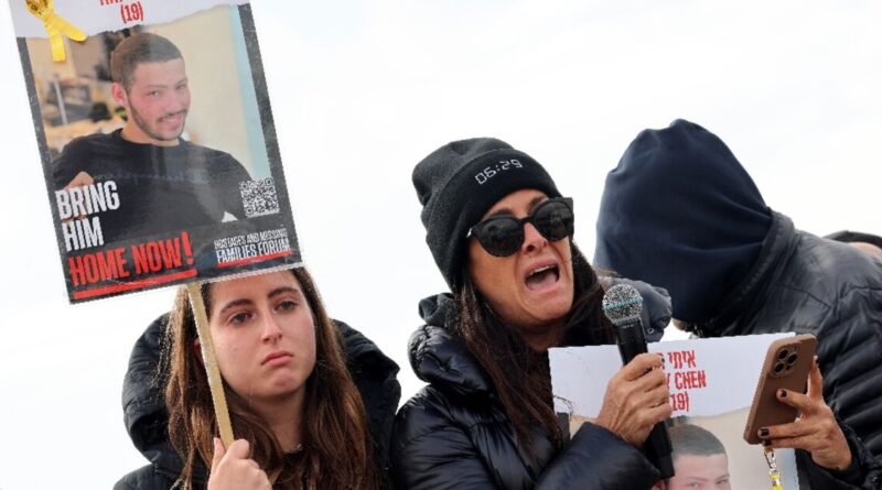 'We are here': Israelis talk to Gaza hostages on giant speakers