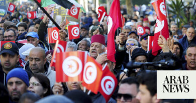 Tunisians protest on Arab Spring uprising anniversary