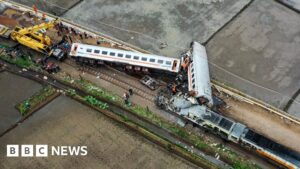 Drone footage shows aftermath of Indonesia train crash