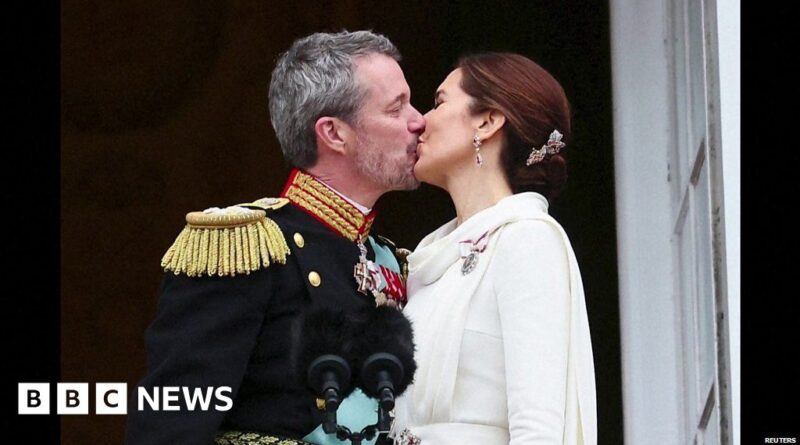 Frederik X kisses wife as he becomes King of Denmark