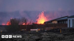 Iceland volcano eruption spills lava into town setting houses on fire