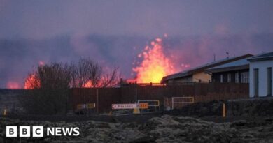 Iceland volcano eruption spills lava into town setting houses on fire