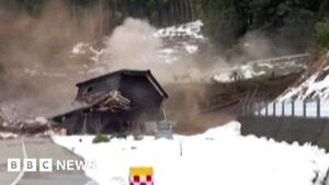 Video shows buildings swept away by Japan landslide