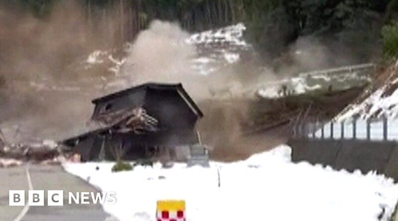 Video shows buildings swept away by Japan landslide