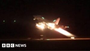 Watch: Fighter jets strike targets in Yemen