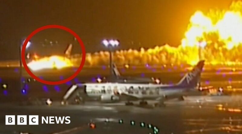 Watch: How the Japan passenger plane burst into flames