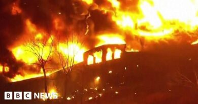 Watch: Massive fire at New Jersey warehouse