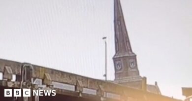 Watch: US church steeple collapse caught on camera