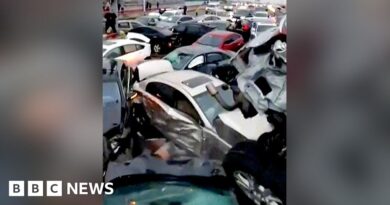 Dozens of cars pile up after icy Chinese highway crash