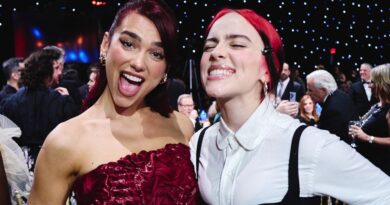 Dua Lipa and Billie Eilish attend the 29th Annual Critics Choice Awards at Barker Hangar on January 14, 2024