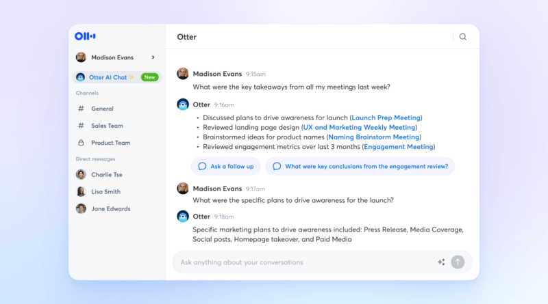 Otter brings GenAI to your meetings with AI summaries, AI chat and more | TechCrunch