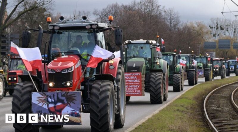 Polish farmers block Ukraine border in grain row