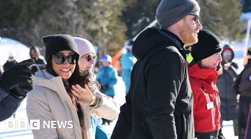 Prince Harry tries a sit-ski on the slopes in Canada