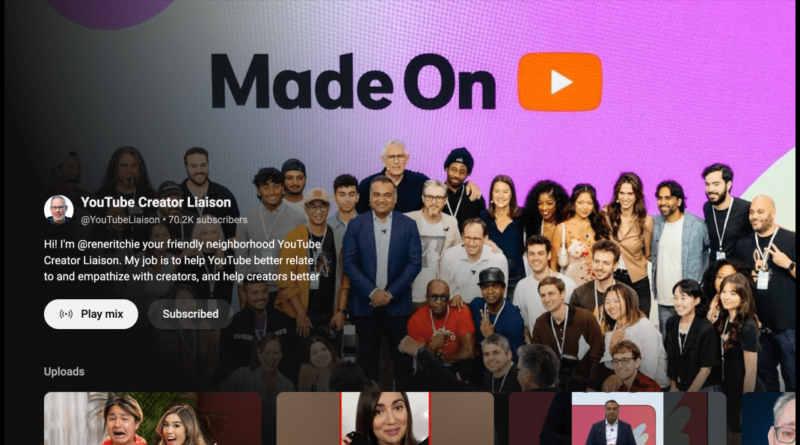 YouTube rolls out new channel pages for creators on its TV app | TechCrunch