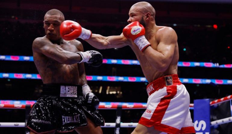 Boxing - Chris Eubank Jr v Conor Benn - Tottenham Hotspur Stadium, London, Britain - April 26, 2025 Chris Eubank Jr in action during his middleweight fight against Conor Benn Action Images via Reuters/Andrew Couldridge