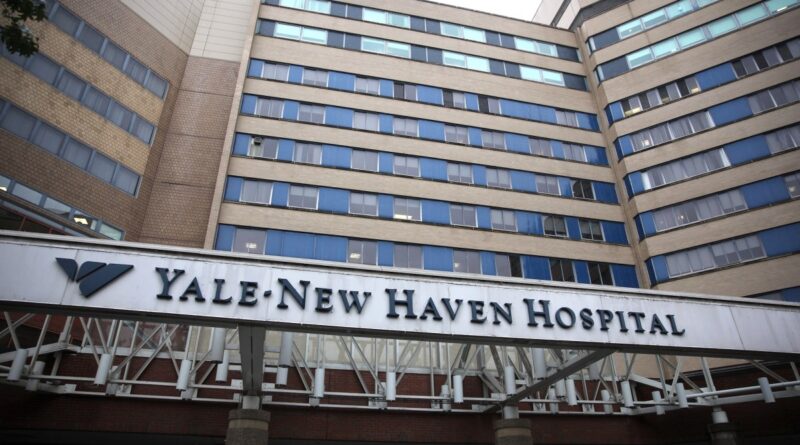 a file photo from 2014 of the outside facade of Yale New Haven Hospital in Connecticut