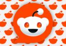 large Reddit logo overlaying background of smaller logo silhouettes