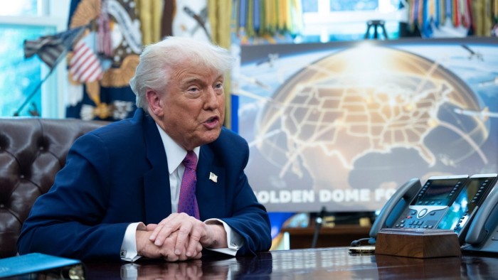 President Donald Trump speaks in the Oval Office of the White House in Washington on May 20 2025