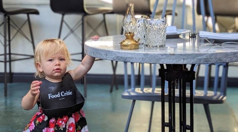I'm a restaurant reviewer and single mom. I bring my toddler to fancy restaurants to help me review them.