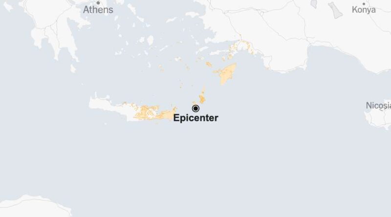 Map: 6.0-Magnitude Earthquake Strikes Near Crete, Prompting a Tsunami Alert