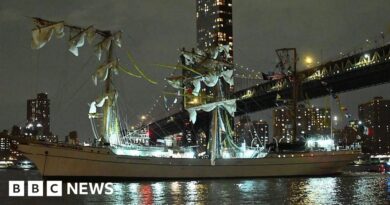 Mexican Navy ship crashes into New York City's Brooklyn Bridge