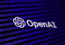 Binary code and OpenAI logo