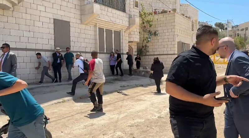 Outrage after Israelis fire 'warning shots' as diplomats tour West Bank