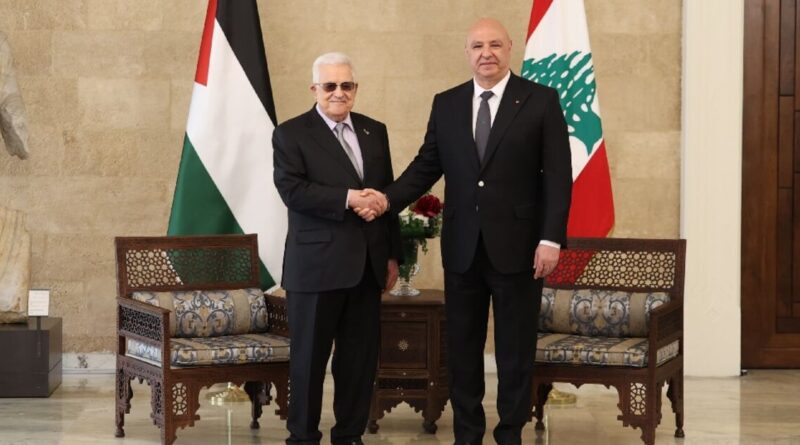 Palestinian president in Lebanon to discuss disarmament of refugee camps