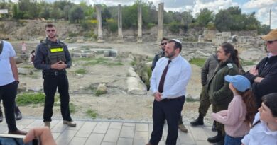 Minister Eliyahu during his visit to Sebastia