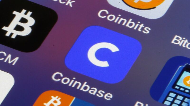 Coinbase app logo on iPhone