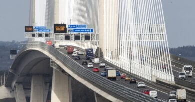 Vehicles on the M90 on the Queensferry Crossing near Edinburgh