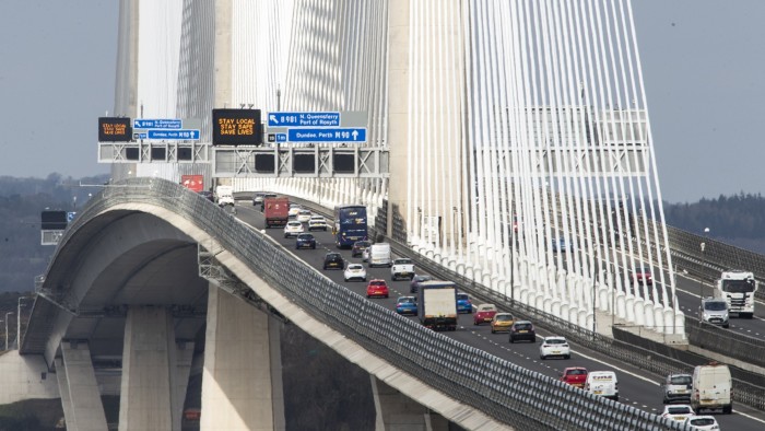 Vehicles on the M90 on the Queensferry Crossing near Edinburgh