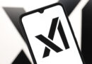 The xAI logo displayed on a smartphone screen.
