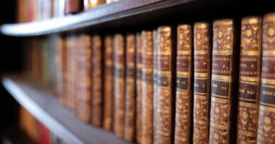library books on shelf