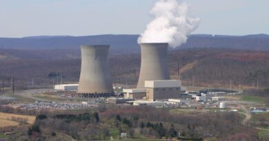 Steam rises from a cooling tower at the Susquehanna nuclear power plant.