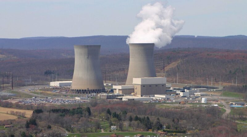 Steam rises from a cooling tower at the Susquehanna nuclear power plant.