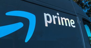 An Amazon.com delivery truck