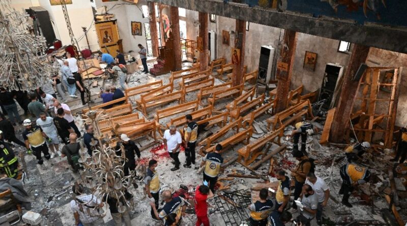 Blood, destruction at Damascus church after suicide attack
